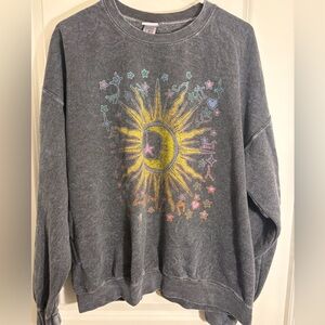 Junk Food Clothing Charcoal Sunburst Graphic Sweater
